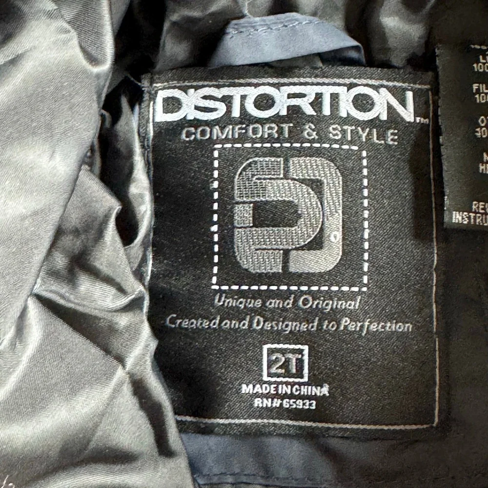 Distortion Boys Puffer Vest Full Zip Gray Sweatshirt‎ Sleeve Jacket Size 2T